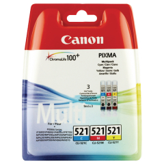 Canon CLI-521 CMY Colour Ink Cartridge Multipack 2934B010 Image