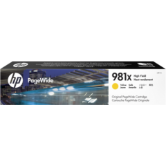 HP 981X Yellow High Yield Ink Cartridge 116ml for HP PageWide Enterprise Color 556/586 - L0R11A Image