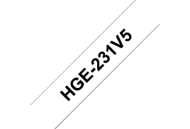 Brother HGE Labelling Tape 12mm x 8m Black on White HGE231V5