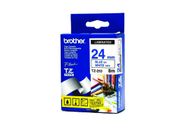 Brother P-Touch 24mm Blue on White TZE253 Labelling Tape TZE253