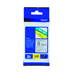 Brother P-Touch 9mm Black On Silver Labelling Tape TZEM921 Image