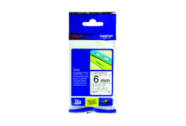 Brother P-Touch 6mm Black on Clear TZE111 Labelling Tape
