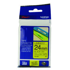 Brother P-Touch 24mm Black on Yellow TZE651 Labelling Tape TZE651 Image