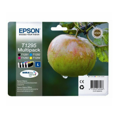 Epson T1295 Apple Black CMY Colour Standard Capacity Ink Cartridge 11ml 3x7ml Multipack - C13T12954511 Image